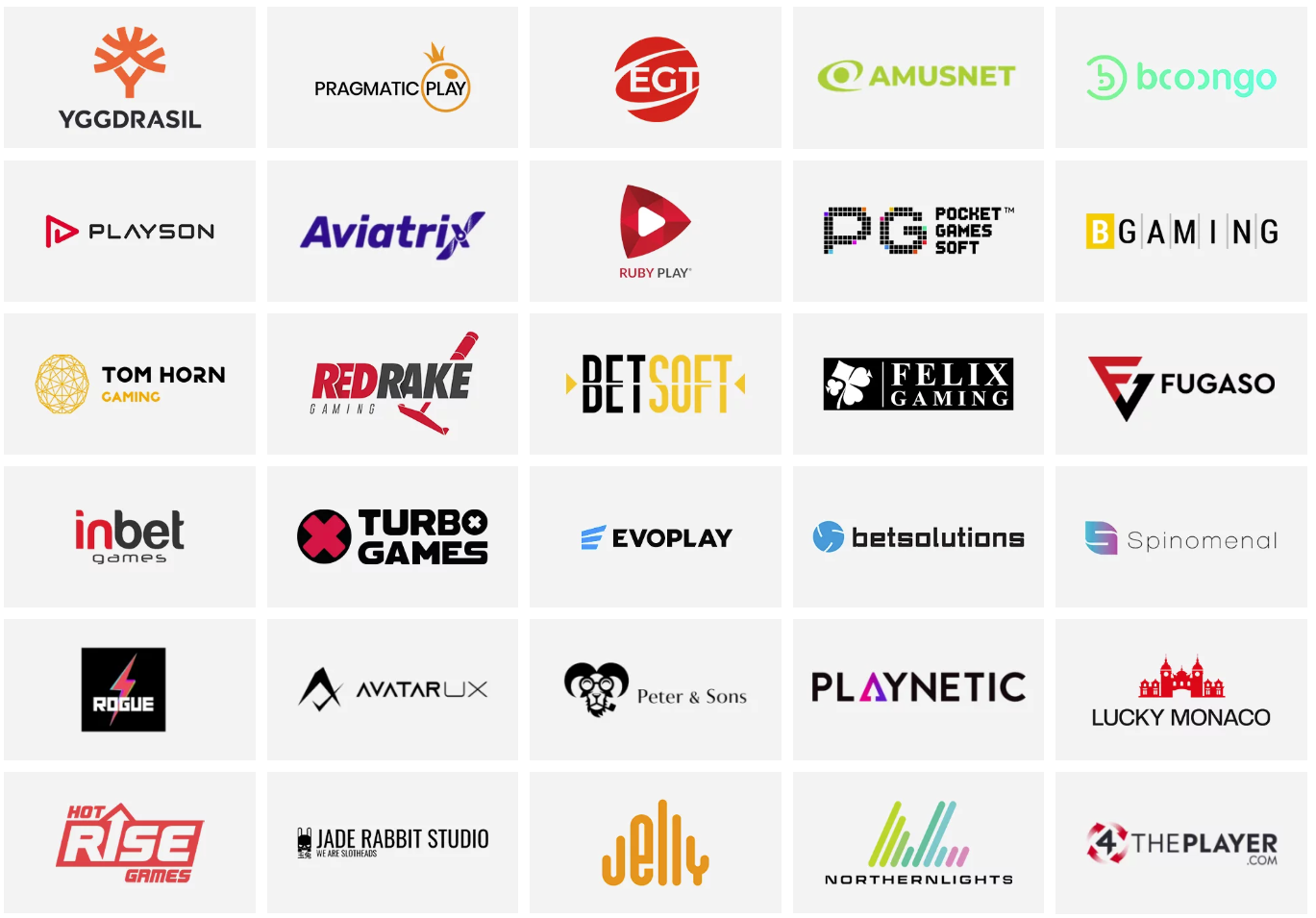 Game Provider Logos